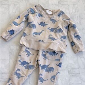Angel Dear Dino French Terry Organic Cotton Sweatshirt and Jogger Set